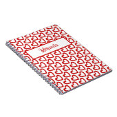 Carnet Modern Red Heart Valentines Custom Name (Côté Droit)