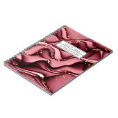 Carnet Modern Rose Gold Faux Glitter Name Personalized (Côté gauche)