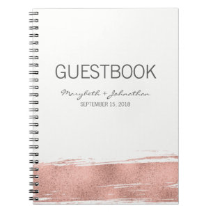 Carnet Modern Rose Gold Wedding Guest Book Notebook