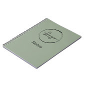 Carnet Modern Sage Green Minimalist Logo Professional (Côté gauche)
