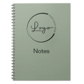Carnet Modern Sage Green Minimalist Logo Professional (Devant)