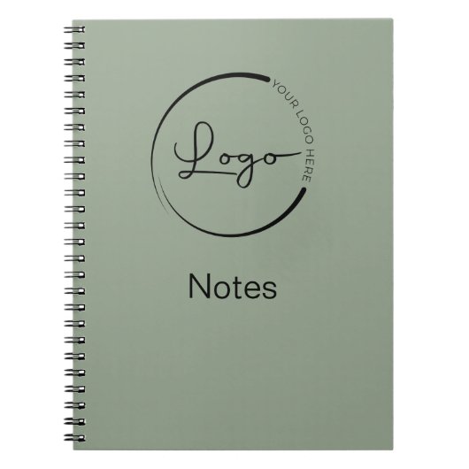 Carnet Modern Sage Green Minimalist Logo Professional (Devant)
