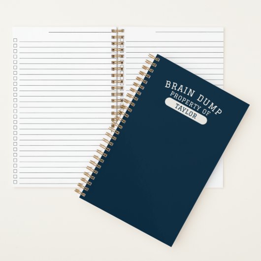 Carnet Modern School Brain Dump List Funny Navy Blue (À l'intérieur)