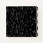 Carnet Modern Silver Wavy Lines Pattern (Dos)