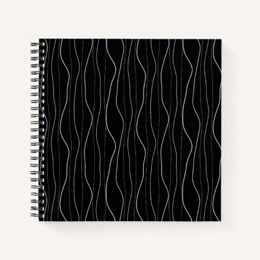 Carnet Modern Silver Wavy Lines Pattern (Devant)