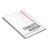 Carnet Modern Simple Black White Trendy Minimalist Plain  (Côté Droit)