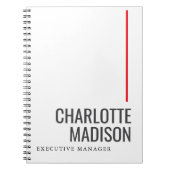 Carnet Modern Simple Black White Trendy Minimalist Plain  (Devant)