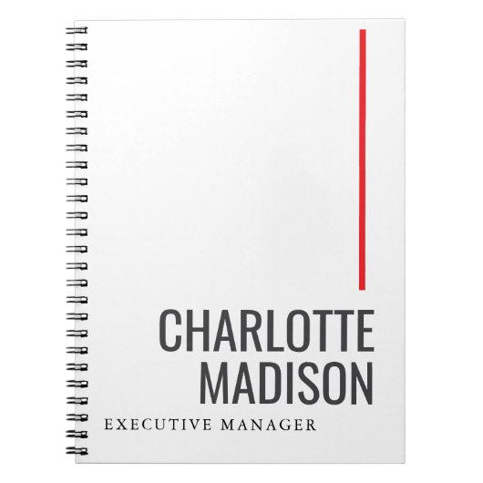 Carnet Modern Simple Black White Trendy Minimalist Plain  (Devant)