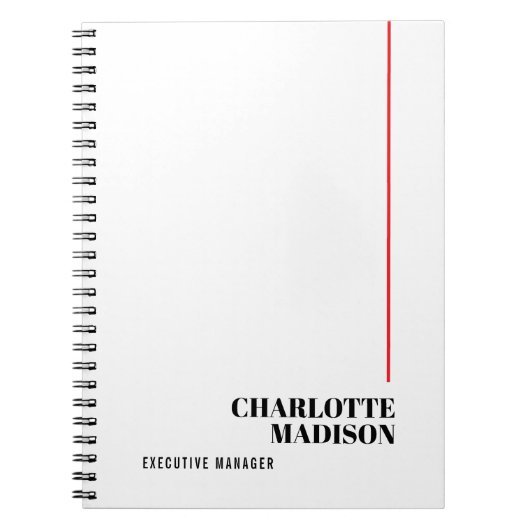 Carnet Modern Simple Black White Trendy Minimalist Plain (Devant)