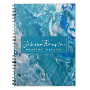Carnet Modern Teal Blue Abstract Art Notebook