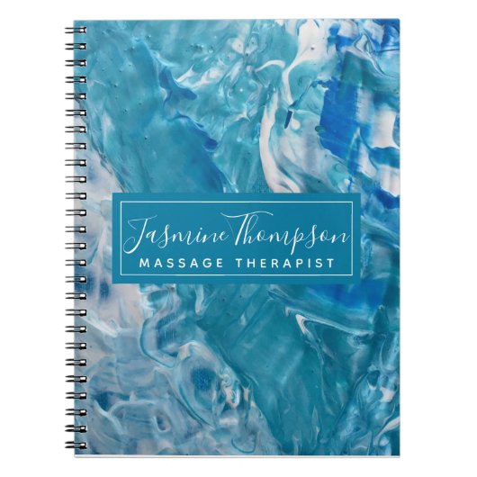 Carnet Modern Teal Blue Abstract Art Notebook (Devant)
