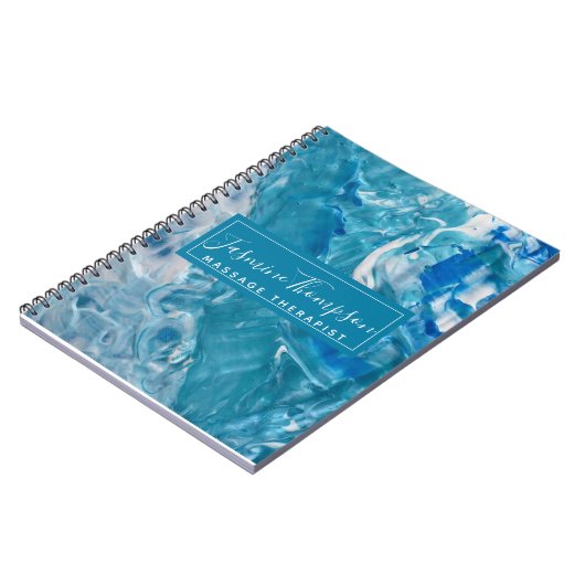 Carnet Modern Teal Blue Abstract Art Notebook (Côté gauche)