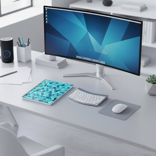 Carnet Modern Teal Turquoise Geometric Triangles Pattern