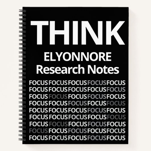 Carnet Modern Think Research Notes Black White (Devant)