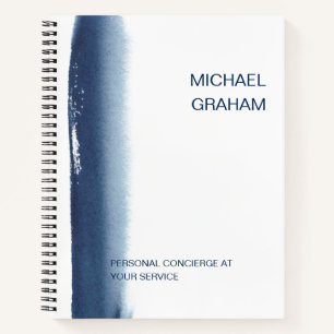 Carnet Modern Watercolor Simple Business Navy Blue
