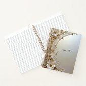 Carnet Modern White Flowers Pearls Notebook (Intérieur)