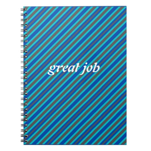 Carnet  Moderne à rayures bleues  (Devant)