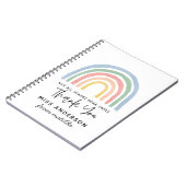 Carnet Moderne aquarelle arc-en-ciel professeur merci cad (Côté gauche)
