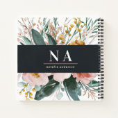 Carnet Moderne aquarelle fleurie et feuillage élégant (Dos)