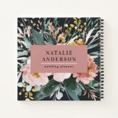 Carnet Moderne aquarelle fleurie et feuillage élégant (Dos)