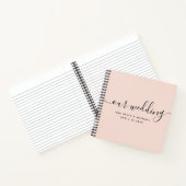 Carnet Moderne Blush Pink Élégant Script Mariage invité (Intérieur)