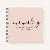 Carnet Moderne Blush Pink Élégant Script Mariage invité (Devant)