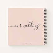 Carnet Moderne Blush Pink Élégant Script Mariage invité (Dos)