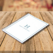 Carnet Moderne bordure bleue avec patine initiale