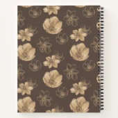 Carnet Moderne Chic Boho Gold Foil Motif Floral (Dos)