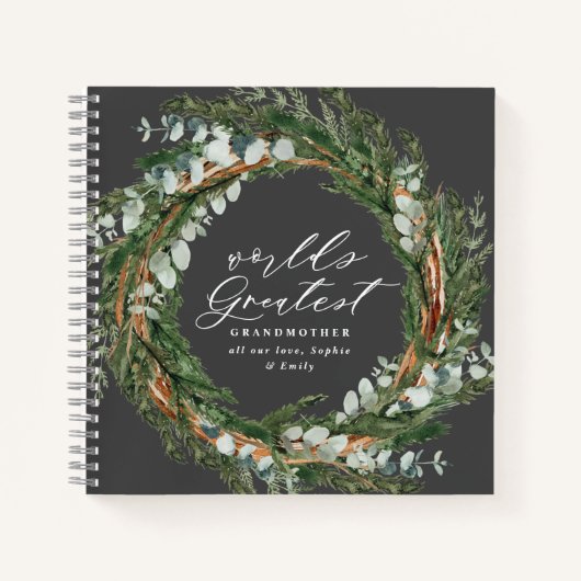 Carnet Moderne chic élégante couronne feuilleté photo gra (Devant)