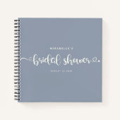 Carnet Moderne Chic Fête des mariées Script Bleu Simple I (Devant)