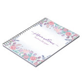 Carnet Moderne Chic Hydrangeas Florales Aquarelle Bleue (Côté gauche)