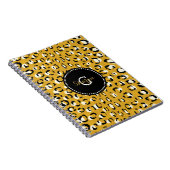 Carnet Moderne chic imprimé guépard doré à monogramme (Côté Droit)