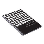 Carnet moderne chic noir et blanc Houndstooth (Côté Droit)