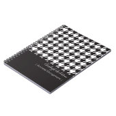 Carnet moderne chic noir et blanc Houndstooth (Côté gauche)