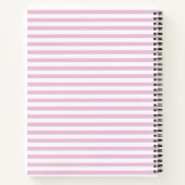 Carnet Moderne Chic Rayé en Rose en Spirale (Dos)