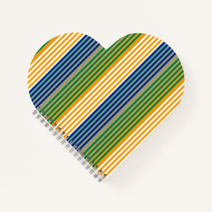 Carnet Moderne Chic Rayé Forme de Coeur