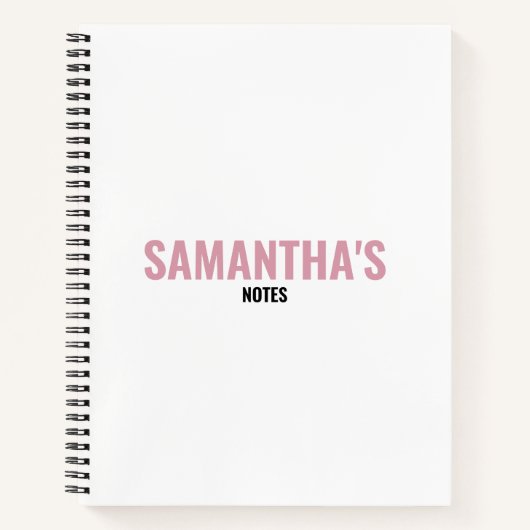 Carnet Moderne Chic Rose & Blanc   (Devant)