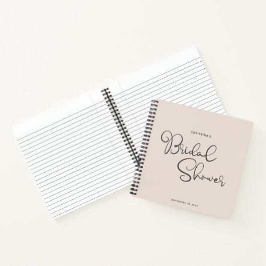 Carnet Moderne Chic Script mignon Fête des mariées invité (Intérieur)