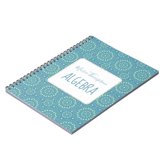 Carnet Moderne Chic Simple Sujet Étudiant Vert Turquoise (Côté gauche)