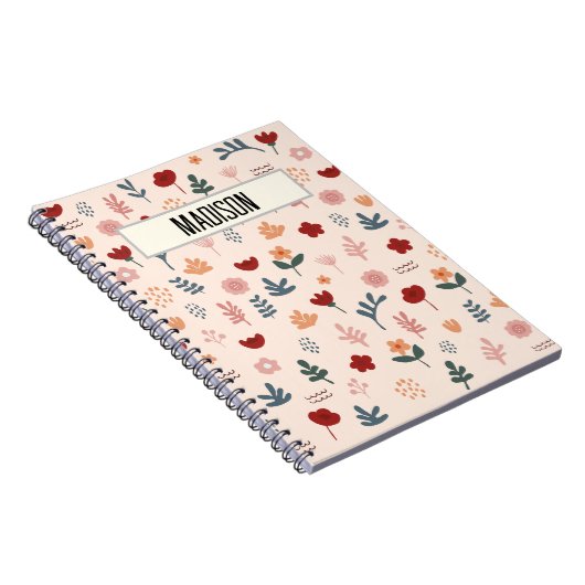 Carnet Moderne Cute Motif esthétique Fleur (Côté Droit)