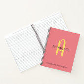 Carnet Moderne Cute Script tendance rose Chic Calligraphi (Intérieur)