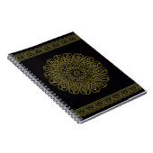 Carnet moderne de design noir et or arabesque (Côté Droit)