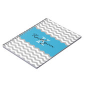 Carnet moderne de monogramme d'accent de turquoise (Côté gauche)