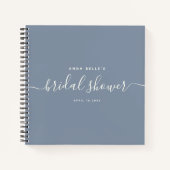 Carnet Moderne Dusty Blue Chic Script Fête des mariées In (Devant)