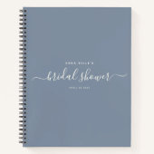 Carnet Moderne Dusty Blue Chic Script Fête des mariées In (Devant)