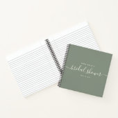 Carnet Moderne Dusty Sage Chic Script Fête des mariées In (Intérieur)