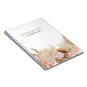 Carnet Moderne Elegant Boho Floral Professionnel (Côté Droit)