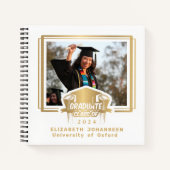 Carnet Moderne Elegant Gold Foil Photo Graduation Invité (Devant)