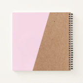Carnet Moderne Elégant imprimé Rose Kraft géométrique (Dos)